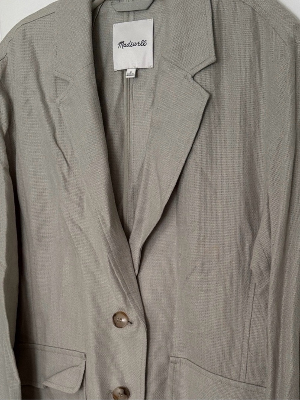 Madewell Taupe Lightweight Linen Blend Blazer